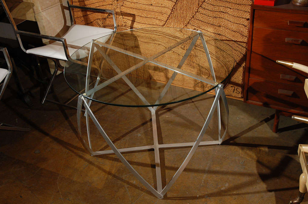 American Large John Vesey aluminum/glass side table