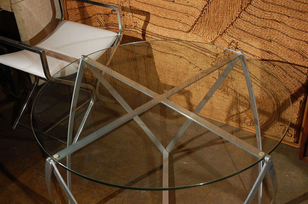 Mid-20th Century Large John Vesey aluminum/glass side table