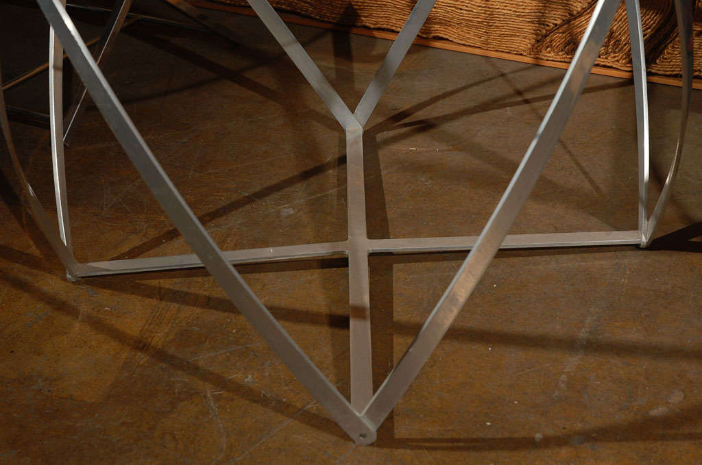 Large John Vesey aluminum/glass side table 1