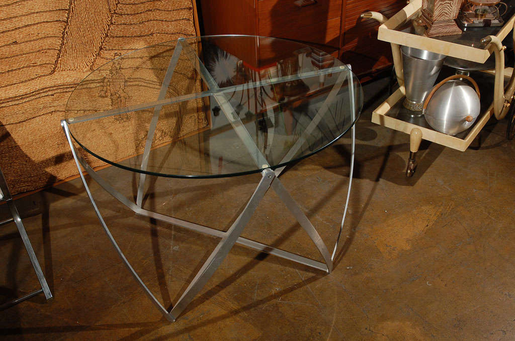 Large John Vesey aluminum/glass side table 2
