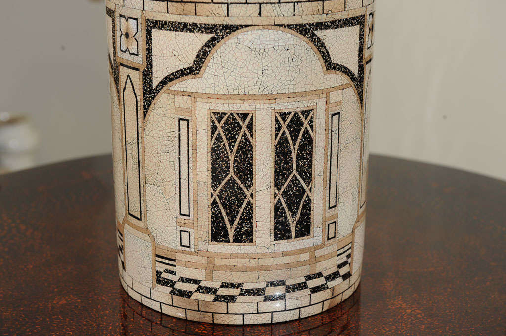 Fornasetti Style Covered Tower Box In Excellent Condition In San Francisco, CA