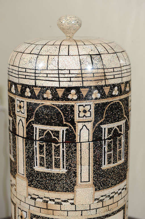 20th Century Fornasetti Style Covered Tower Box