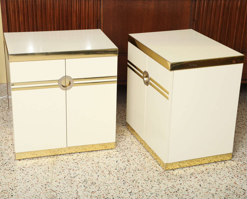 Pair Sleek  Pierre Cardin Cabinets 1