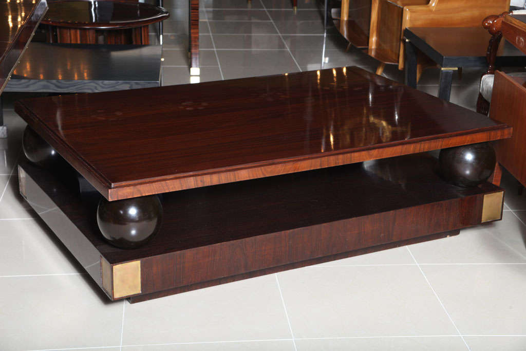 A Monumental French Art Deco Ebony Low Table by Louis Sognot