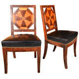 Pair of Italian Inlaid Side Chairs
