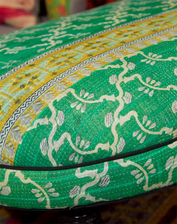 Chaise in vintage Indian fabric 1