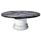 Zinc top round dining table