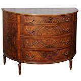 Walnut Demi Lune Chest of Drawers