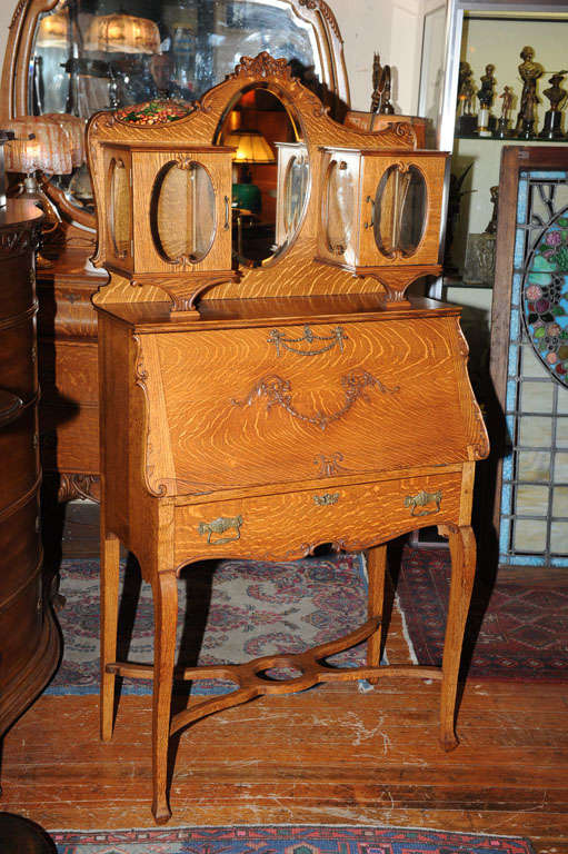 Oak Drop Front Desk Secretary