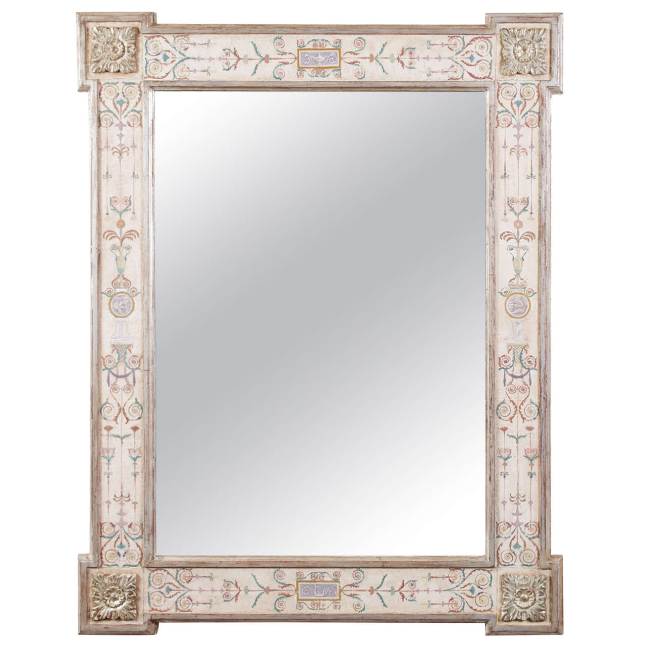 Hand-Painted Neoclassical "Pompeii" Mirror