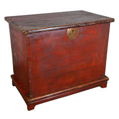 Antique Footed Trunk in Original Paint Patina