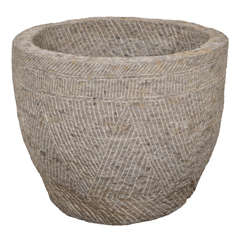 Antique Carved Stone Farm Bowl