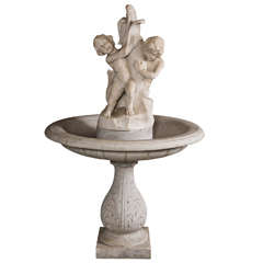 Italian Carved Marble Fountain