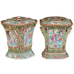 Pair of 19th C. Chinese Bough Pots