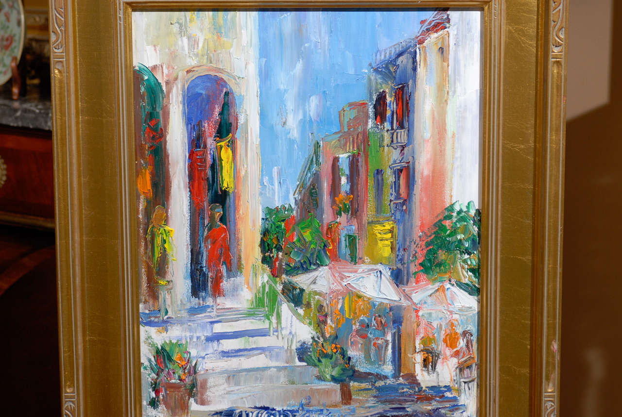 Signed Mid-20th Century French, Oil on Canvas In Excellent Condition In Chamblee, GA
