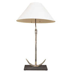 Cast Iron Anchor Mounted As Lamp