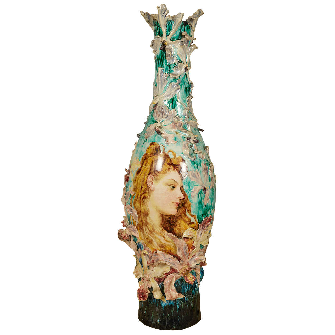Extraordinary and Unique Vase by Gien For Sale