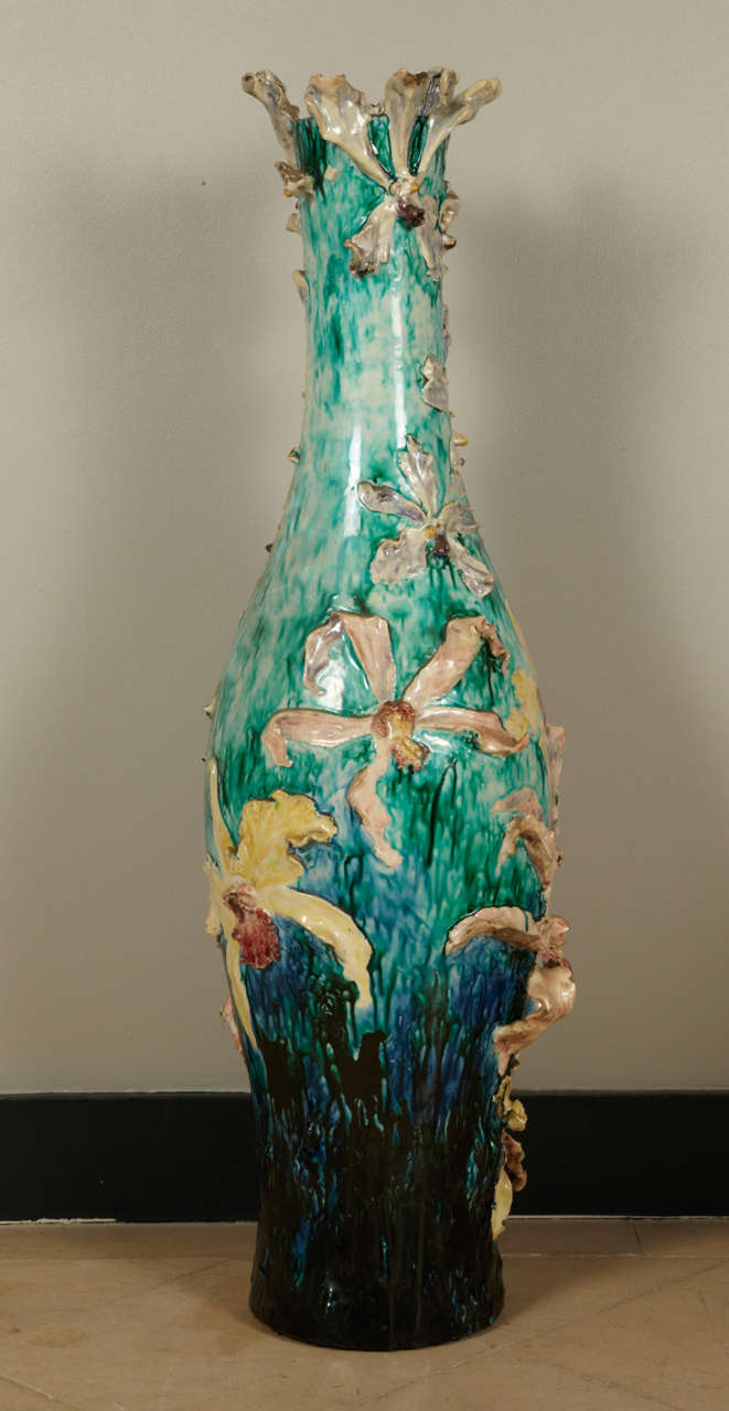Extraordinary and Unique Vase by Gien For Sale at 1stDibs