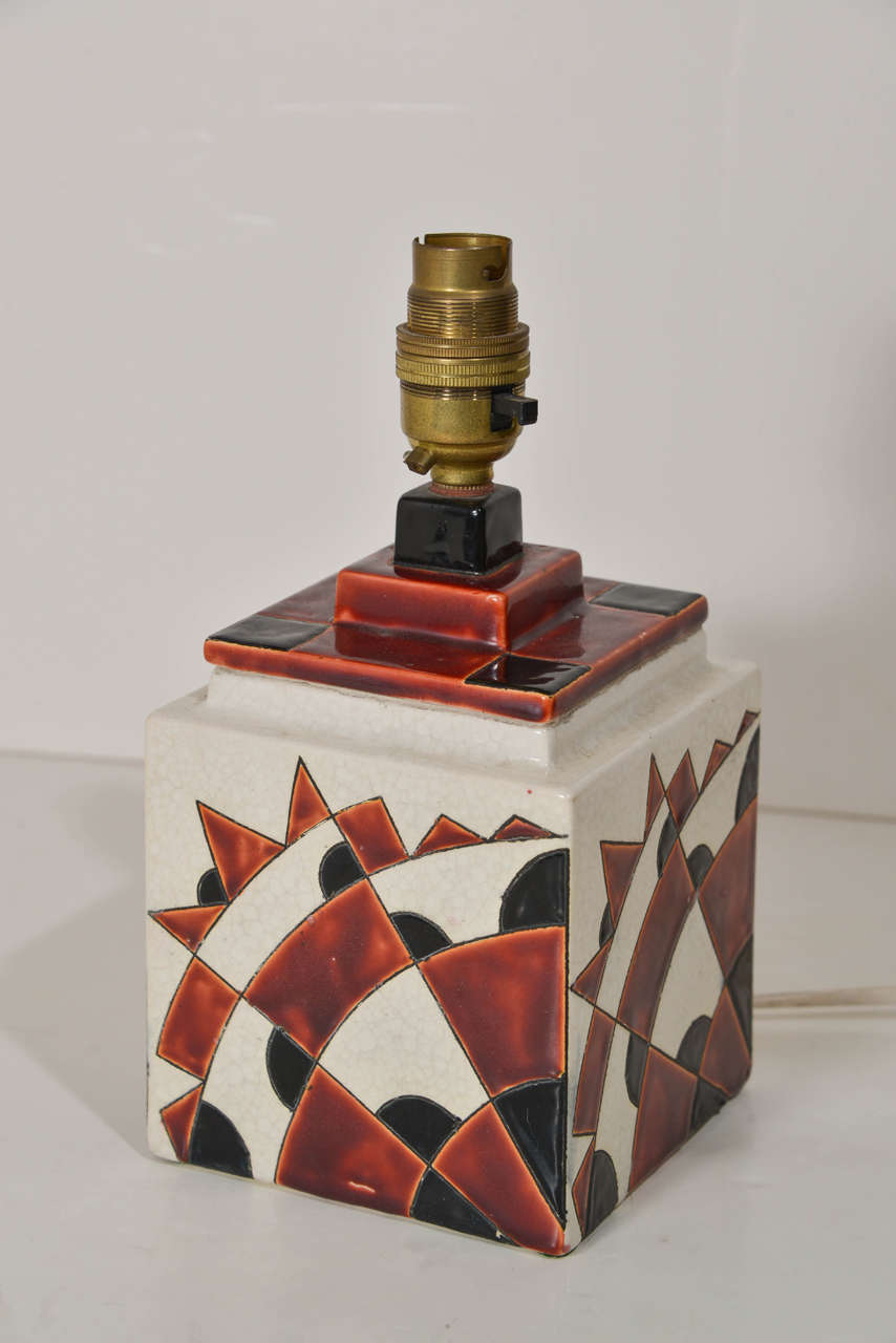 Polychromed Art Deco Boch Freres Charles Catteau Belgian Cubist Keramis Ceramics, Desk Set