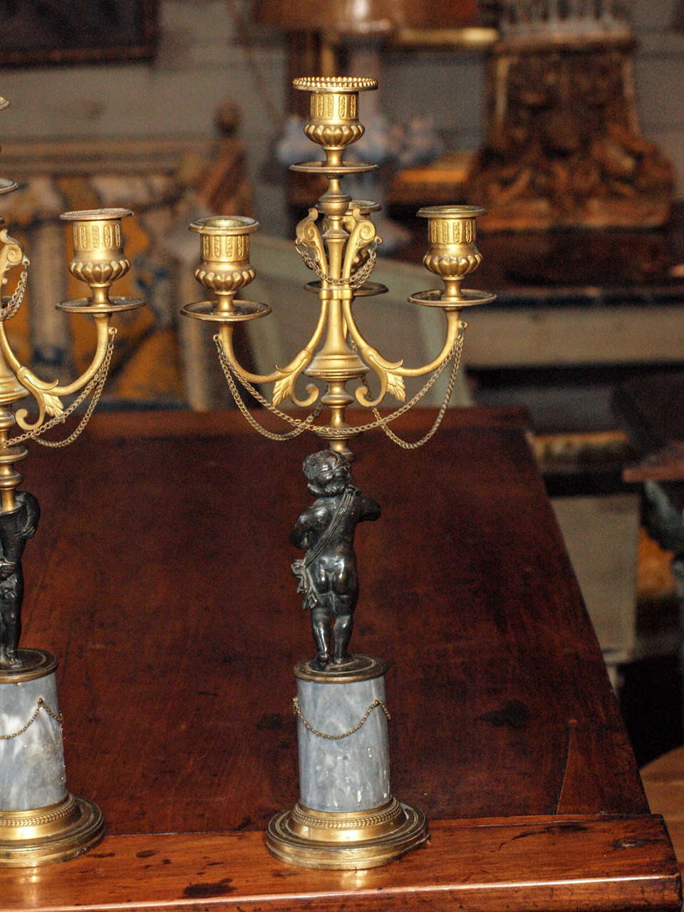 Pair of Louis XVI period candelabra For Sale 4
