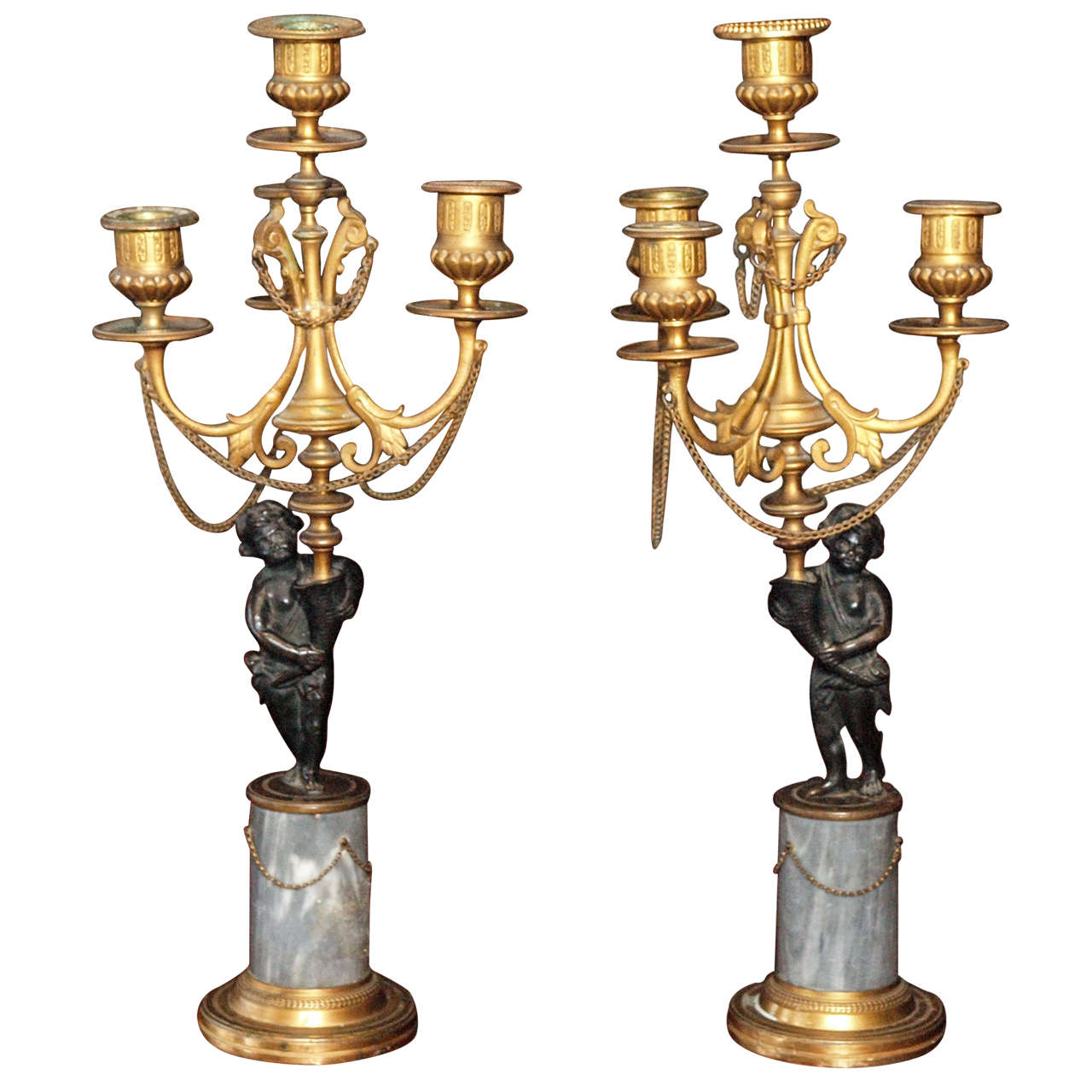 Pair of Louis XVI period candelabra For Sale