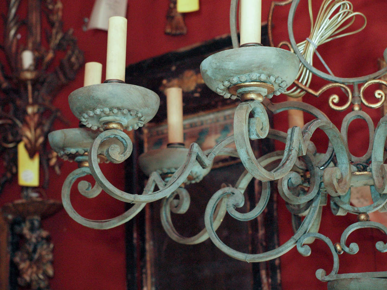 French  Country Vintage Iron Chandelier 2