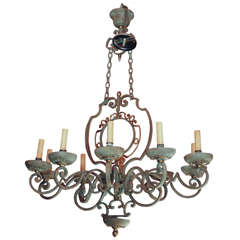 French  Country Vintage Iron Chandelier