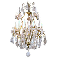 French Rock Crystal Chandelier