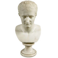 A 19th Century Italian Carrara marble bust of young Napoleon