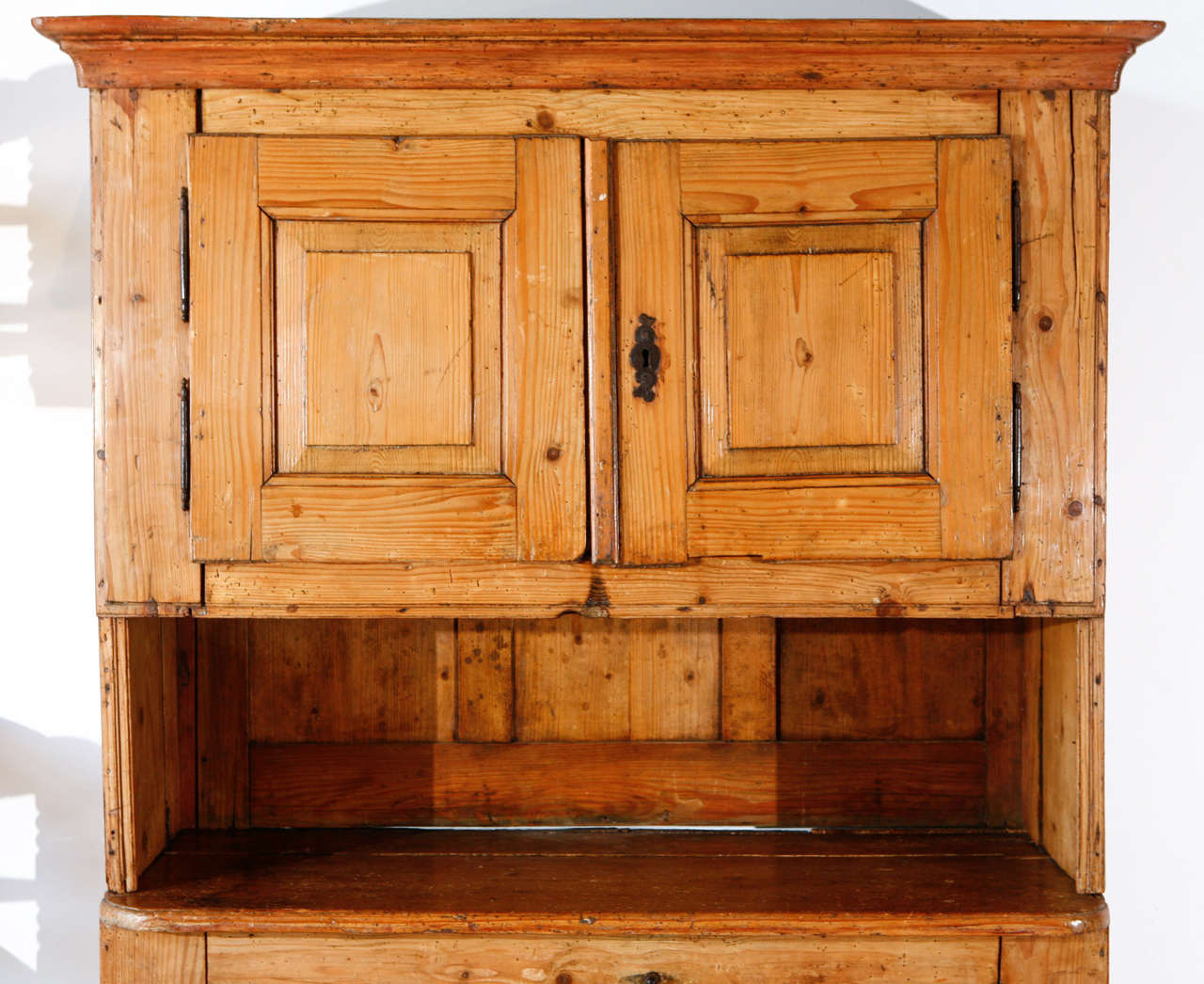 French Provincial Late 19th Century French Pine Hutch Cabinet