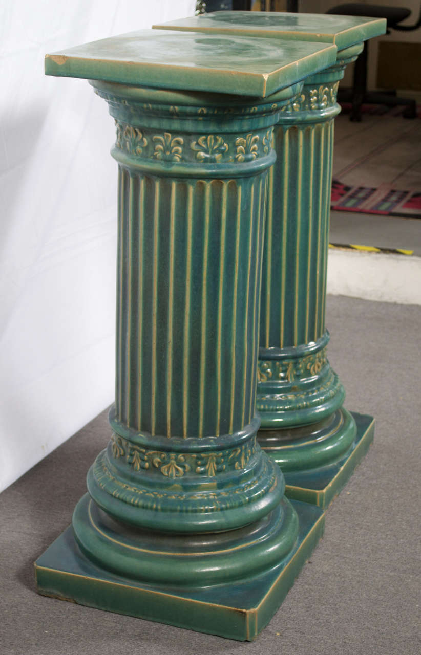 Pair Of Gladding McBean Doric Style Columns  In Good Condition In San Francisco, CA
