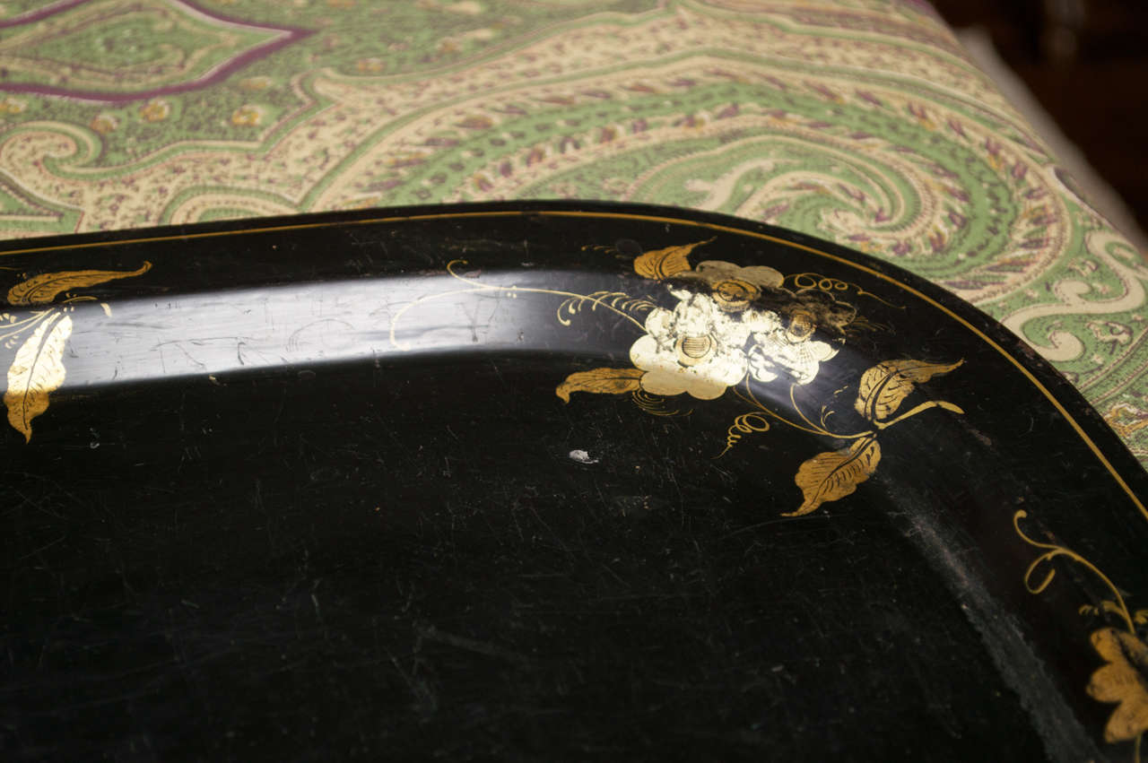 French Parcel Gilt Tôle Tray, 19th Century In Good Condition For Sale In San Francisco, CA