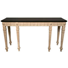 20th C Neo-classical Style Console with Ebonized Top