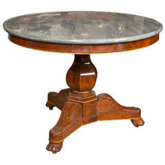 Mahogany Center Table with Marble