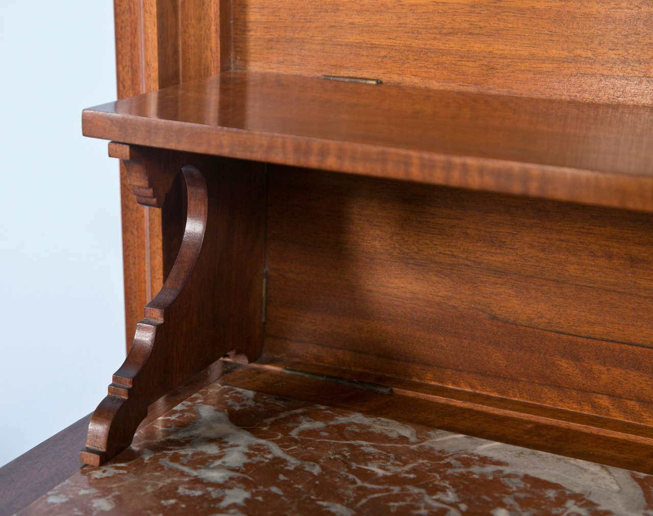Edwardian Sideboard With Chippendale Style Marble Inlay 4