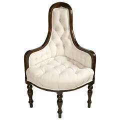 19th Century Upholstered Corner Chair