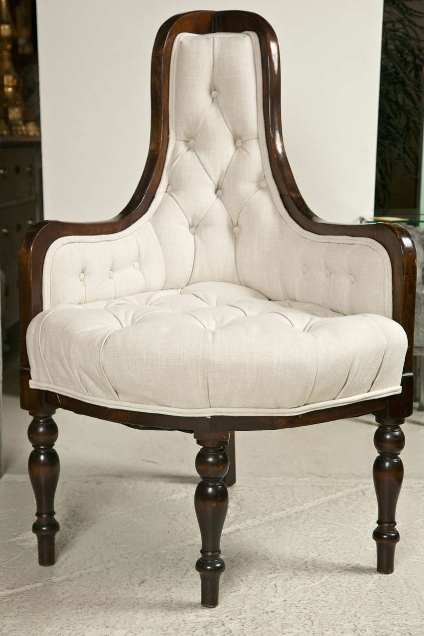 19th Century Upholstered Corner Chair at 1stDibs
