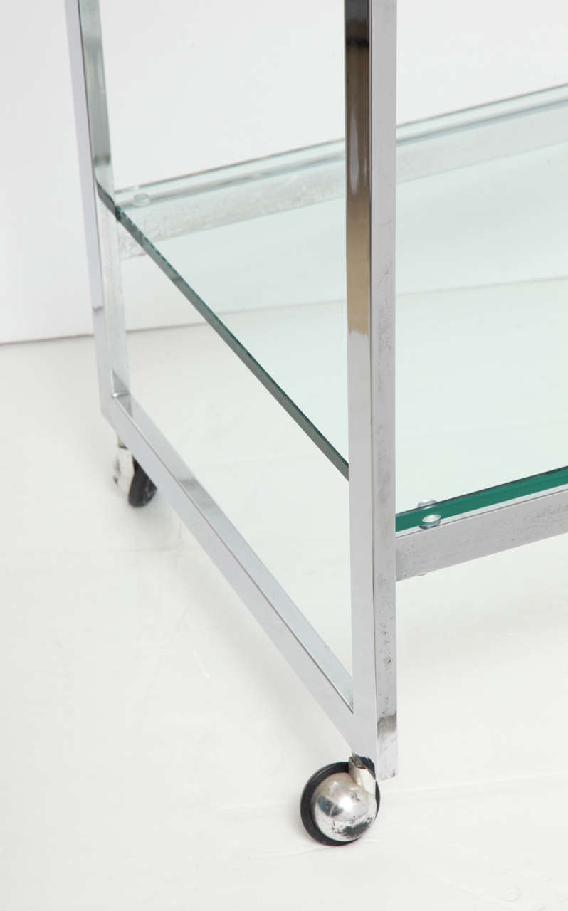 Chrome Bar Cart In Excellent Condition In New York, NY