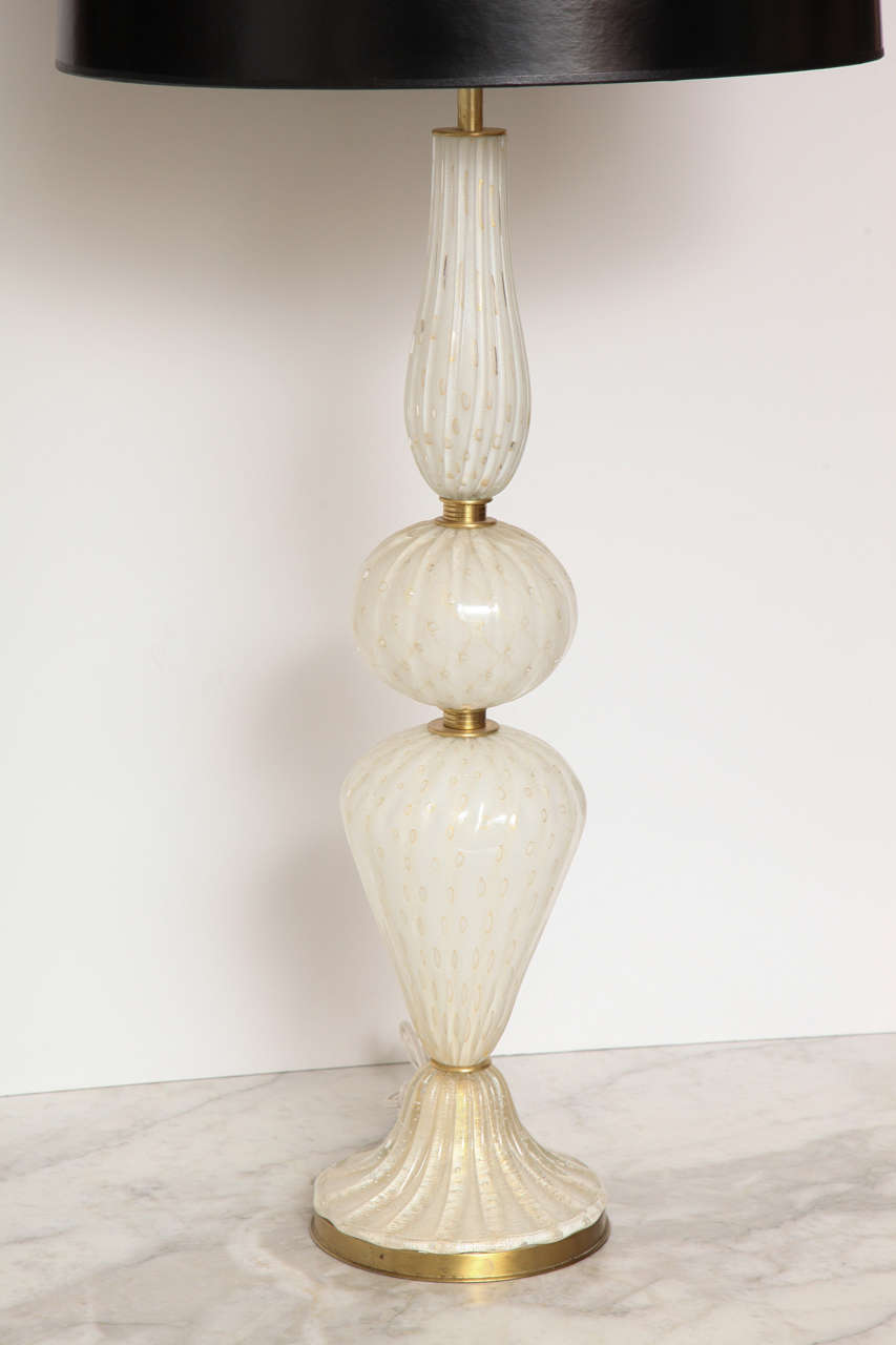 Blown Glass Pair of Murano Table Lamps