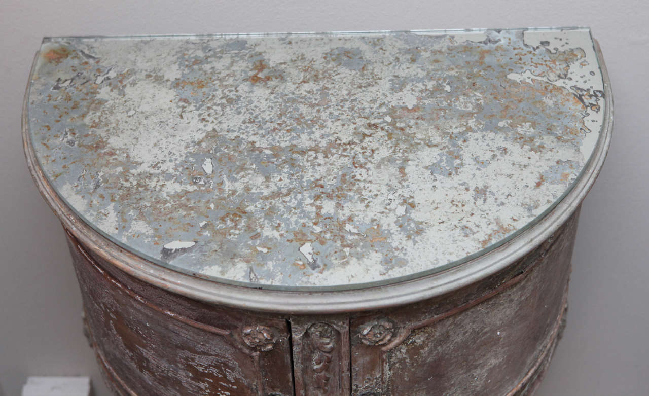 Unknown Painted Petite Side Tables with MIrrored Tops