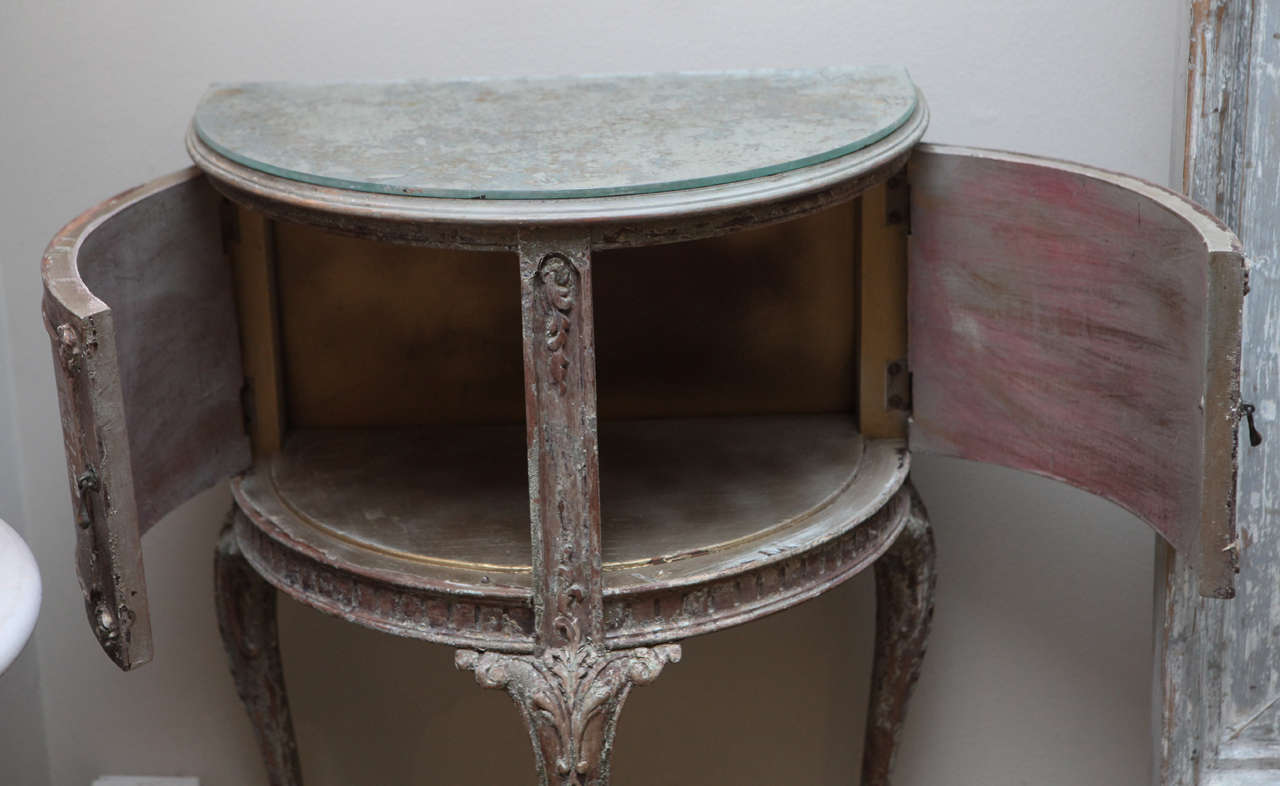 Wood Painted Petite Side Tables with MIrrored Tops