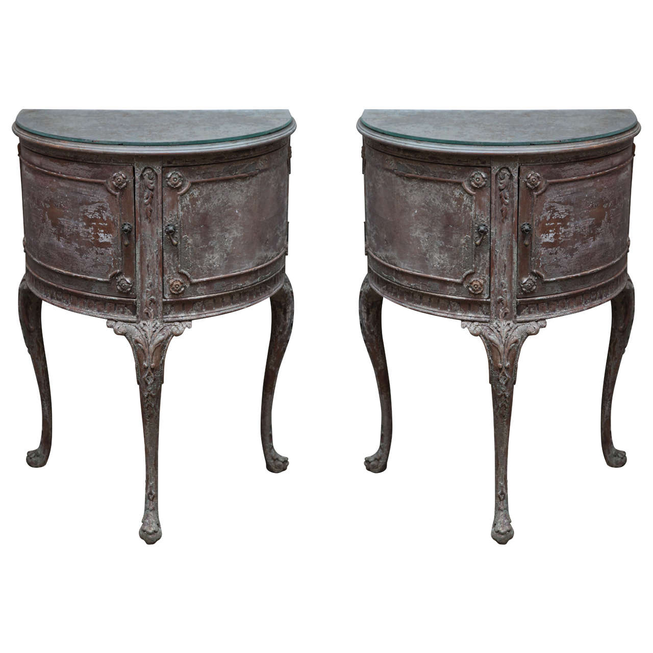 Painted Petite Side Tables with MIrrored Tops