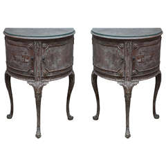Painted Petite Side Tables with MIrrored Tops