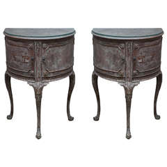 Painted Petite Side Tables with MIrrored Tops