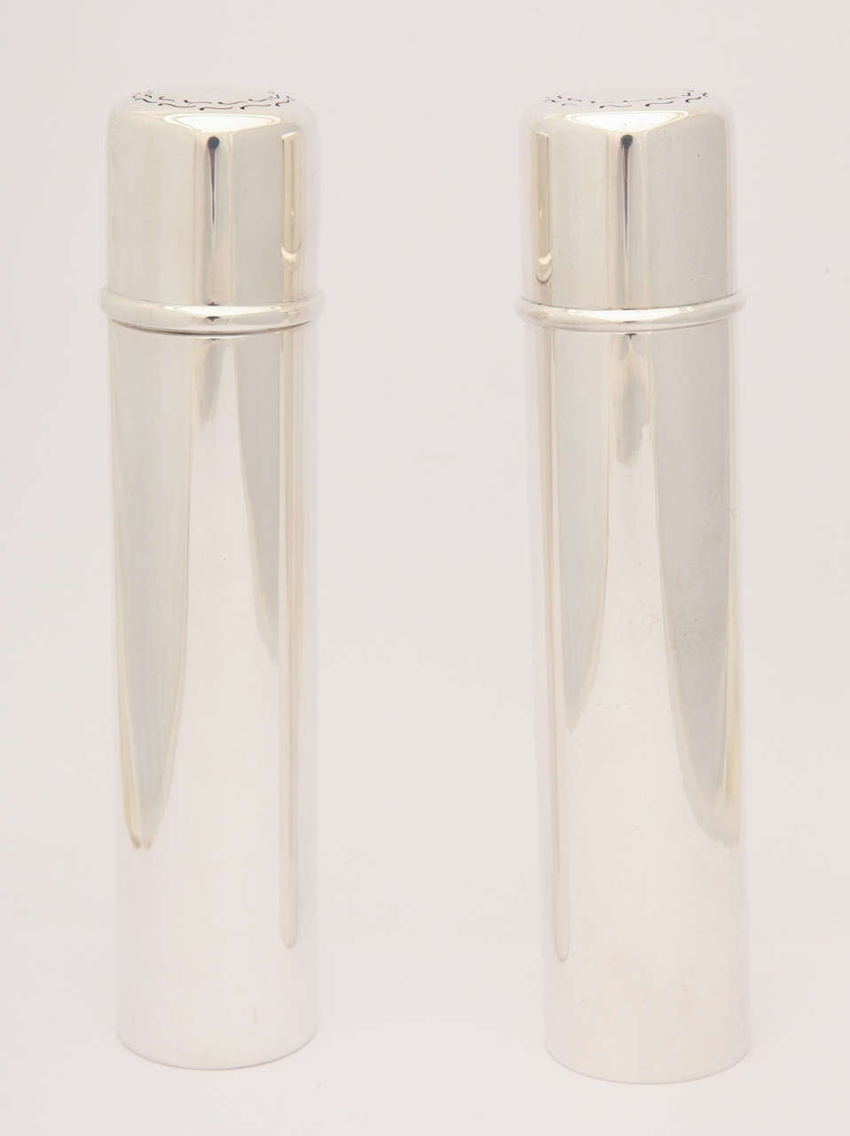 American Pair of Early Tiffany & Co. Sterling Silver Cigar Tubes