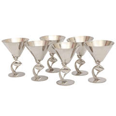 Art Deco Set of Six Fish Cocktail Cups by Hagenauer