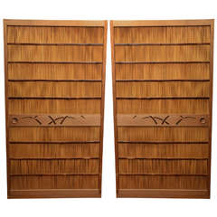 Pair of Mid-Century Japanese Sliding Interior Two-Panel Screen