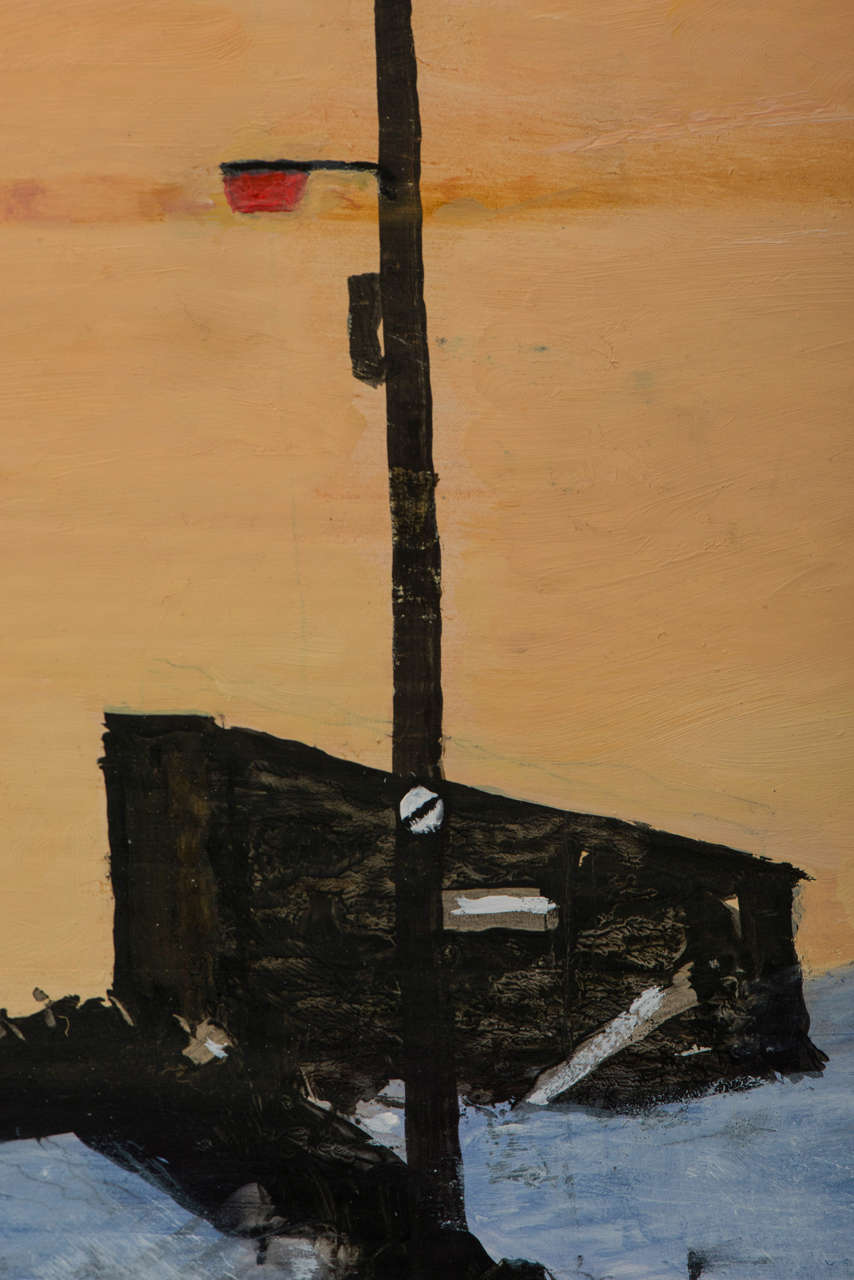 Late 20th Century Peter Brook landscape painting oil on board, England circa 1970 For Sale
