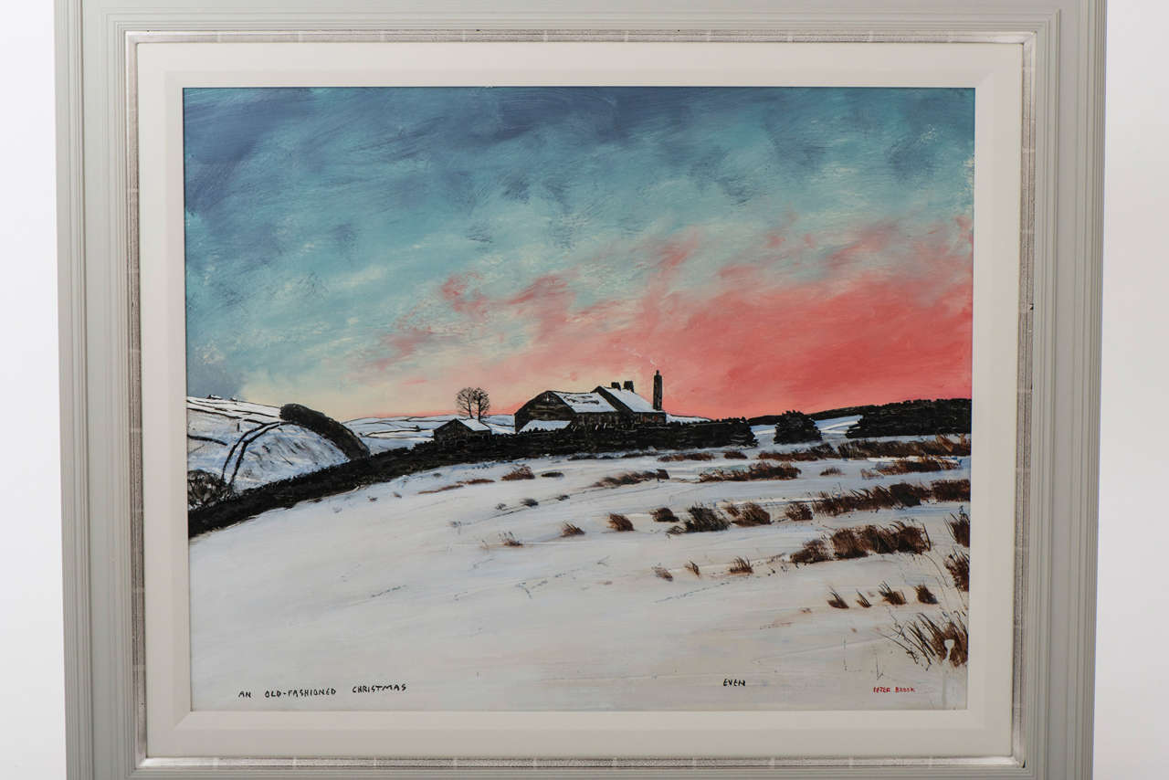 “An Old Fashioned Christmas Even”
Oil on Board
Signed lower right.
England circa 1970.
61 cm x 76 cm

Peter Brook, the Pennine landscape painter, was born in the winter of 1927. He taught art at Sowerby Grammar school before becoming a full