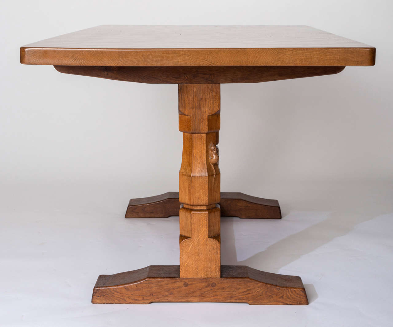 Robert Mouseman Thompson Oak dining table, England circa 1955 For Sale